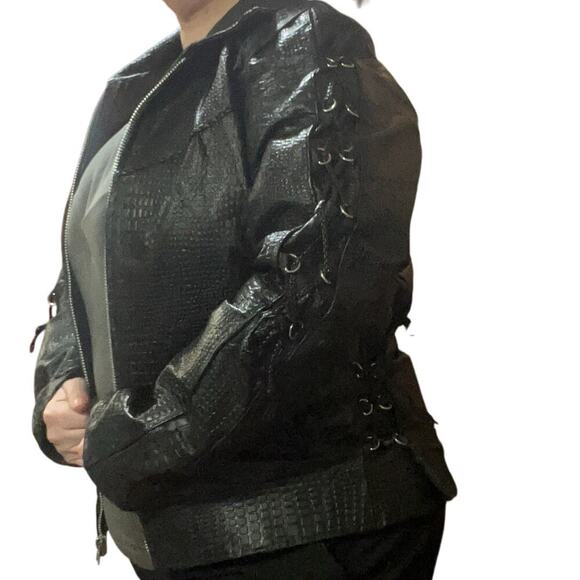 Navarre Leather Company Womens Genuine Buffalo Leather Black Jacket Size XL - Picture 2 of 15